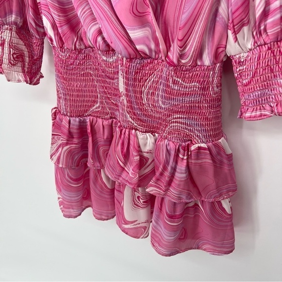Amanda Uprichard Arber Dress in Pink Swirl - Picture 14 of 15